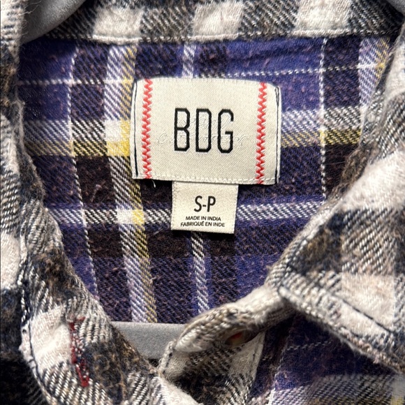 BDG Purple and Black Casual Button Down Shirt - Picture 2 of 6